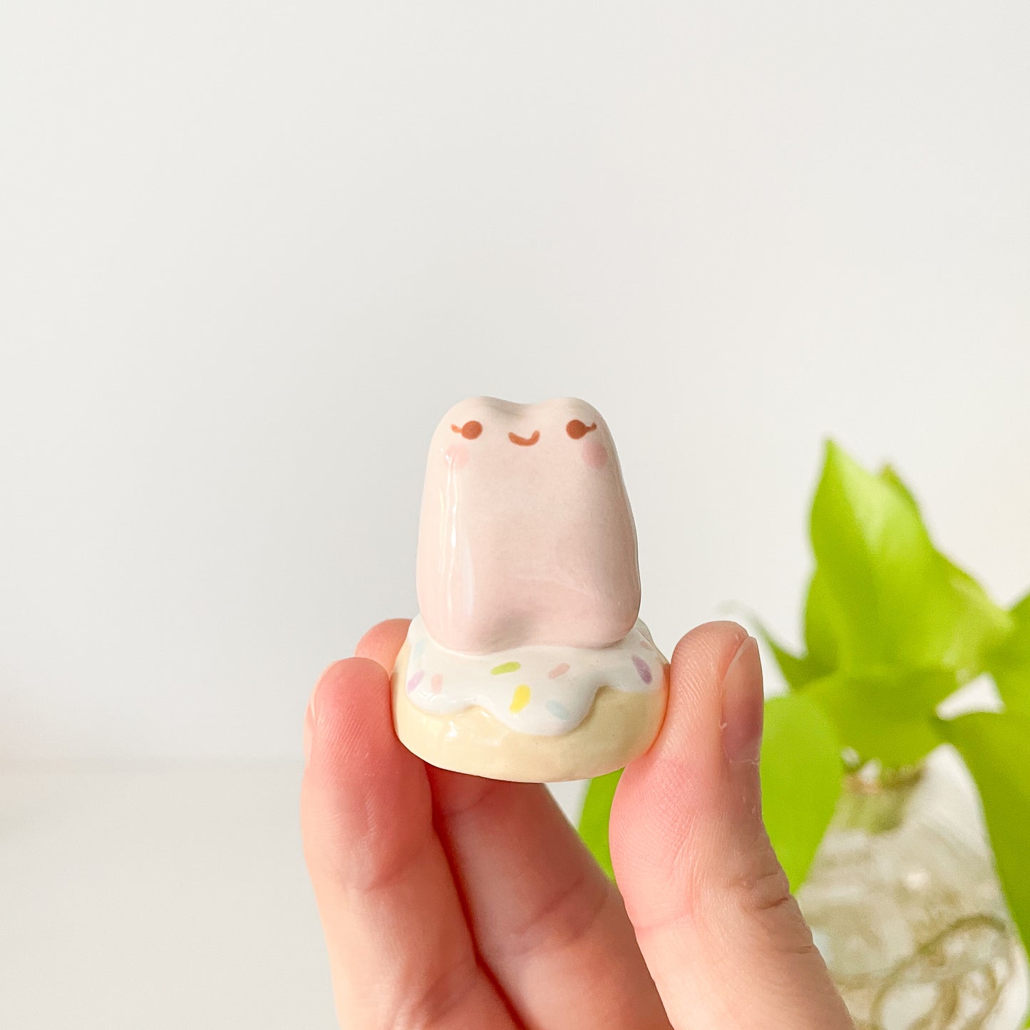 Pink Donut Frog Desk Pal