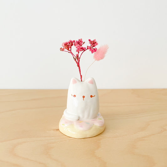 Donut Cat Mini Vase
