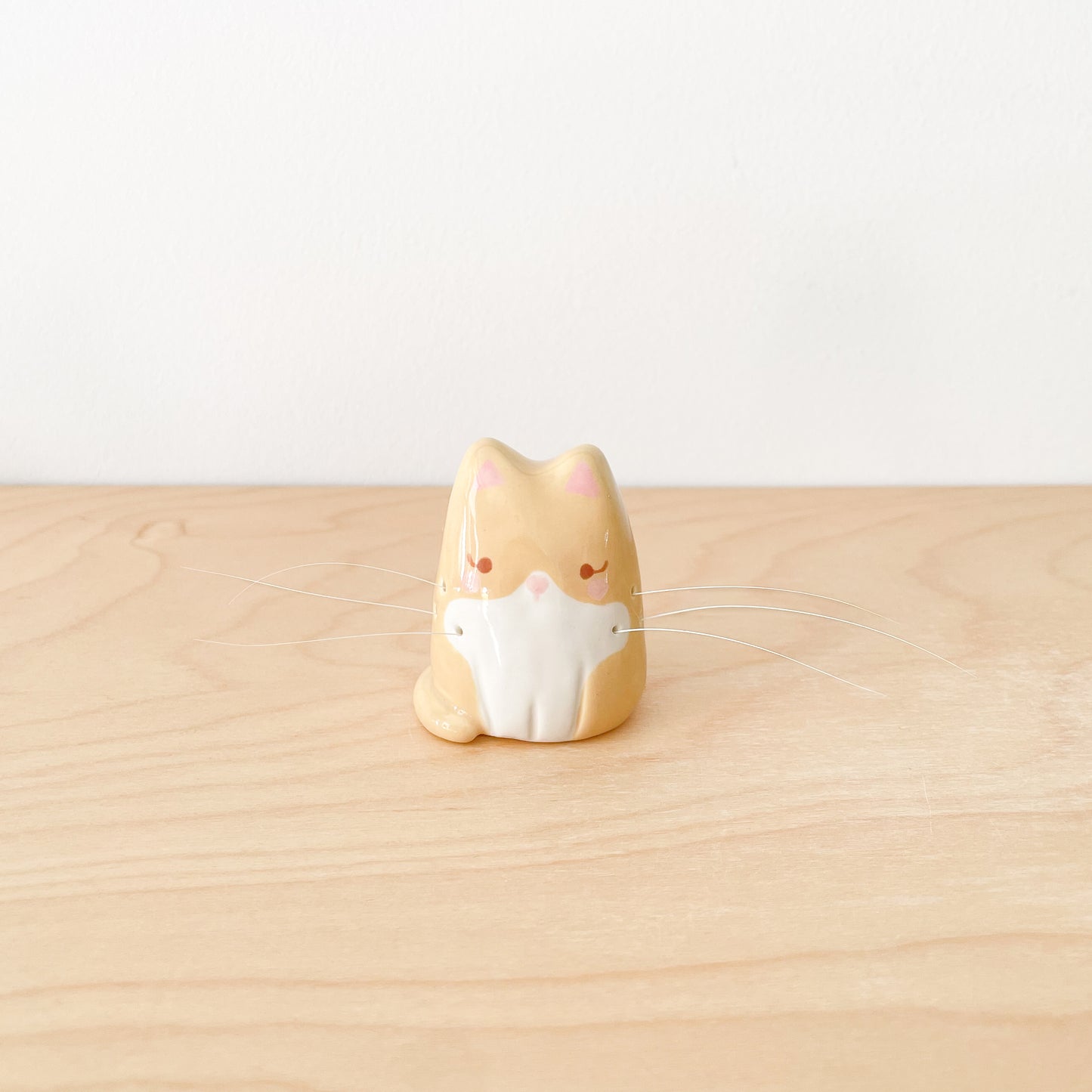 Caramel Tuxedo Whisker Cat Mini Vase