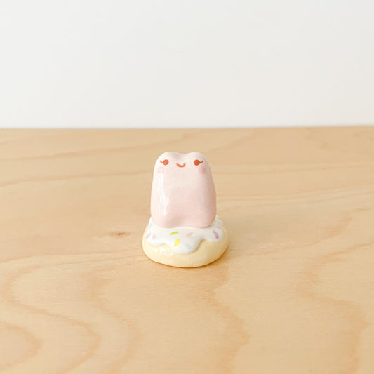 Pink Donut Frog Desk Pal