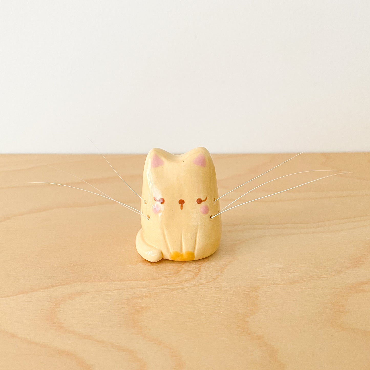 Caramel Whisker Cat Mini Vase