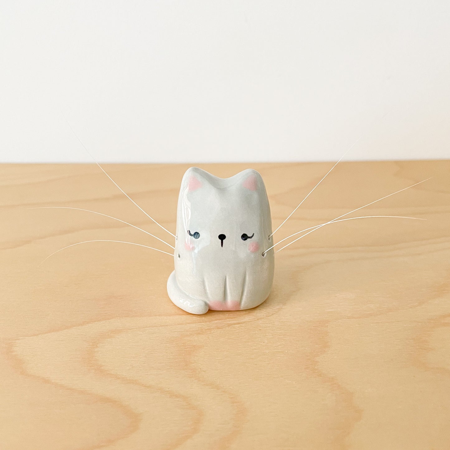 Grey Whisker Cat Mini Vase