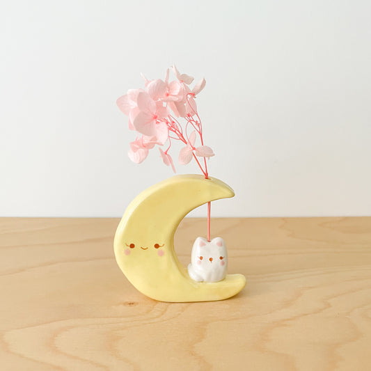 Luna Cat Mini Vase (yellow)