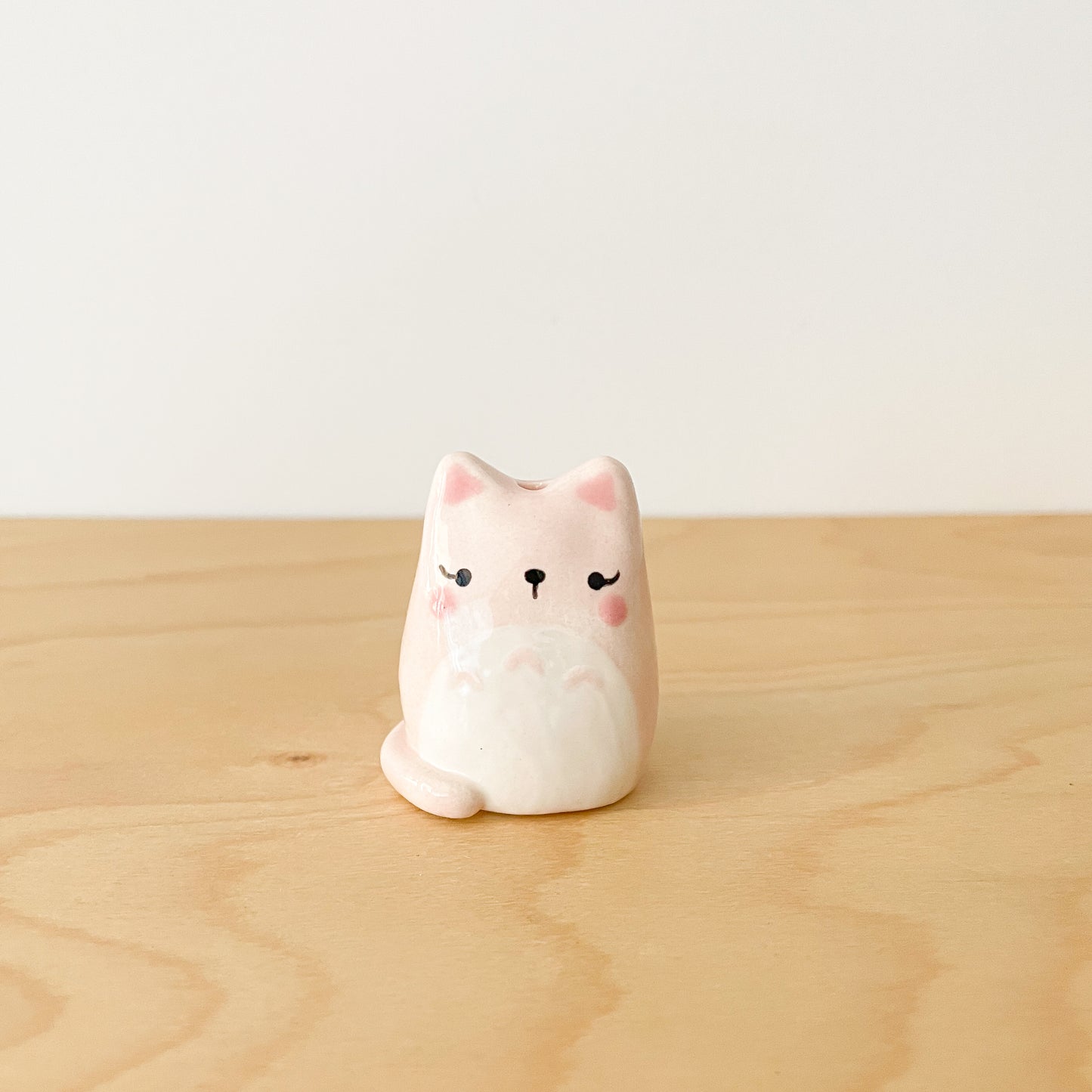 Pink Totoro Cat Mini Vase