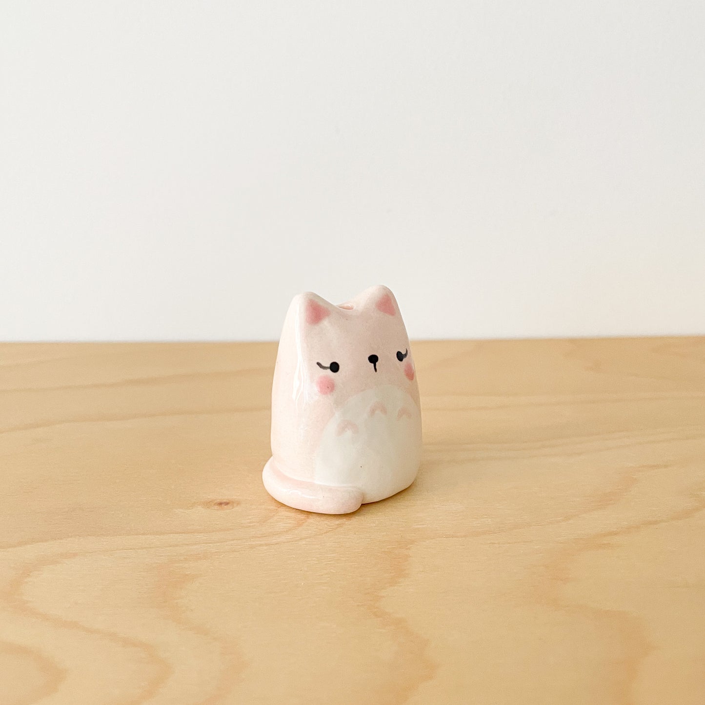 Pink Totoro Cat Mini Vase