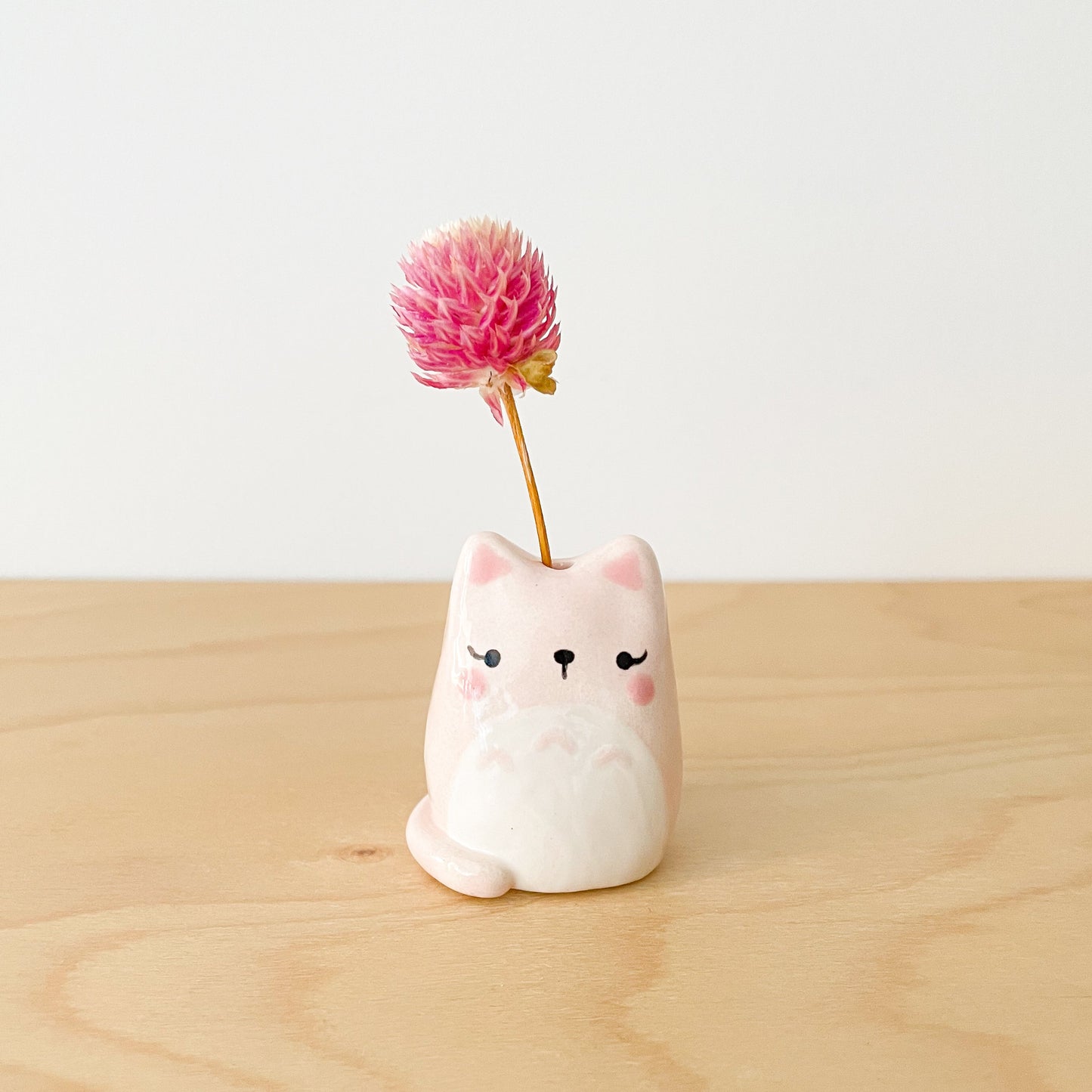 Pink Totoro Cat Mini Vase