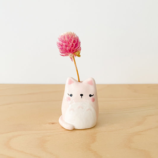 Pink Totoro Cat Mini Vase
