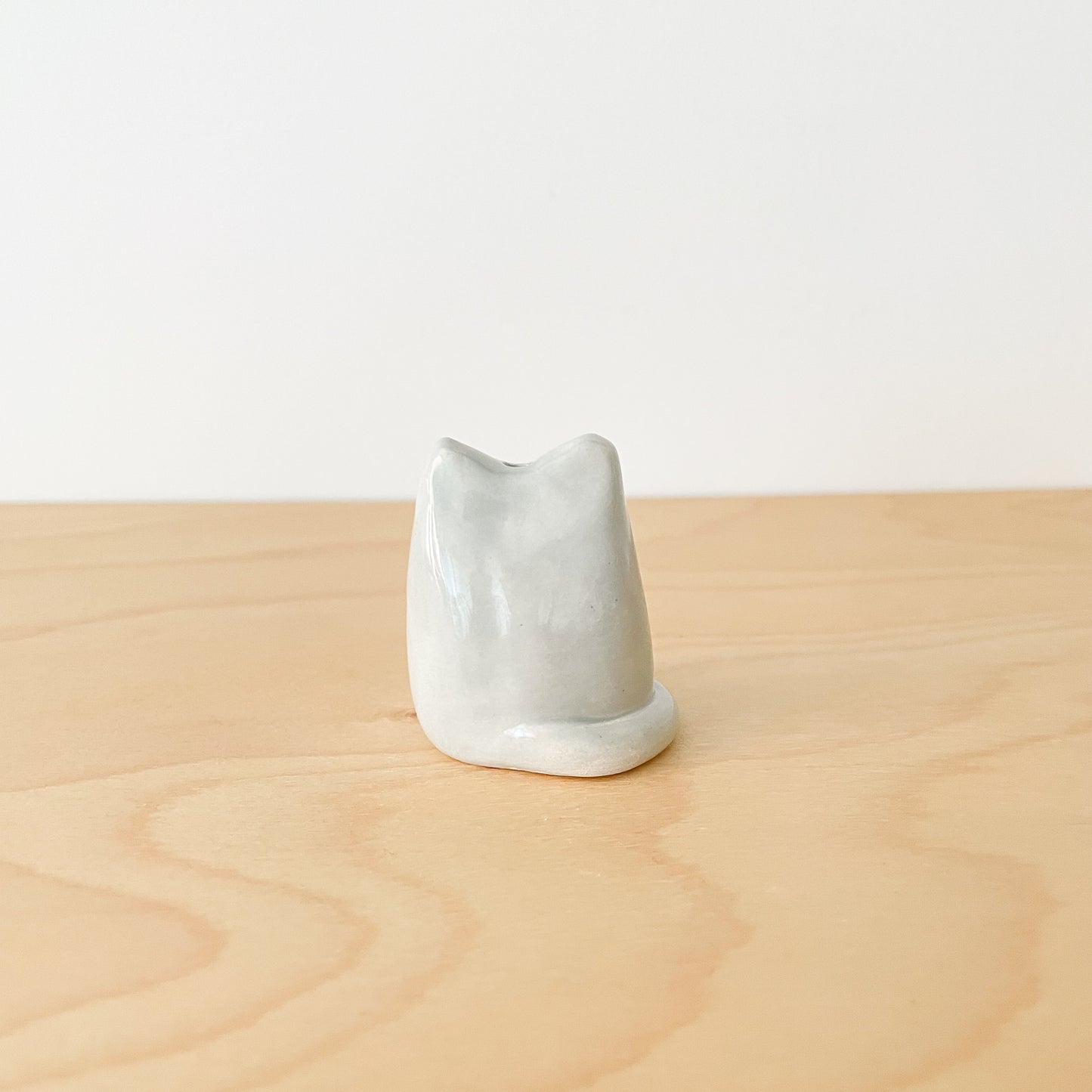 Grey Totoro Cat Mini Vase