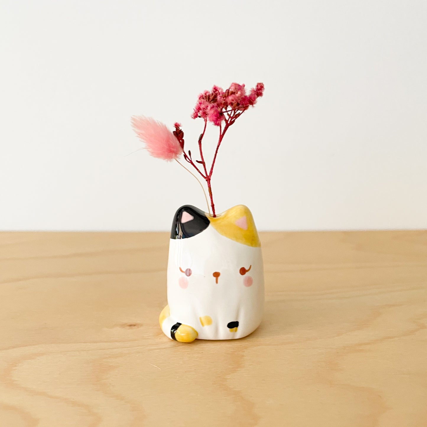 Calico Cat Mini Vase