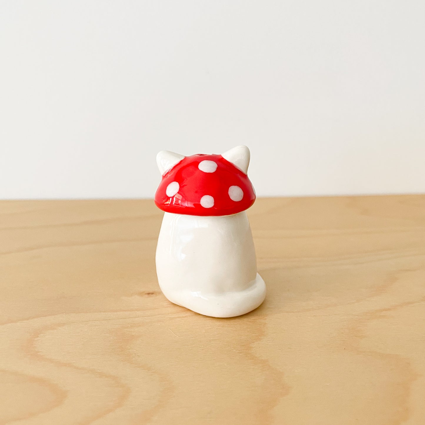 Red Mushy Cat Mini Vase