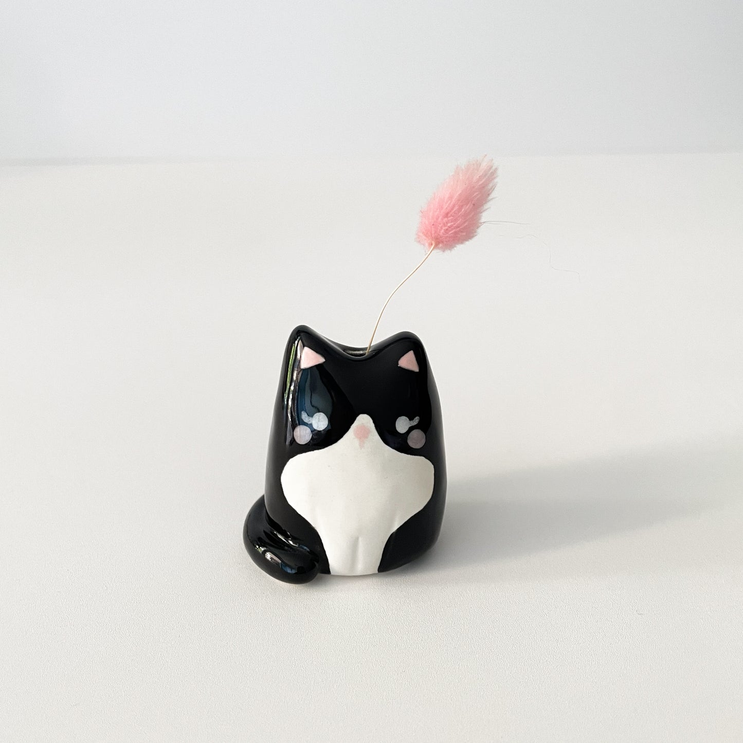 Tuxedo Cat Mini Vase