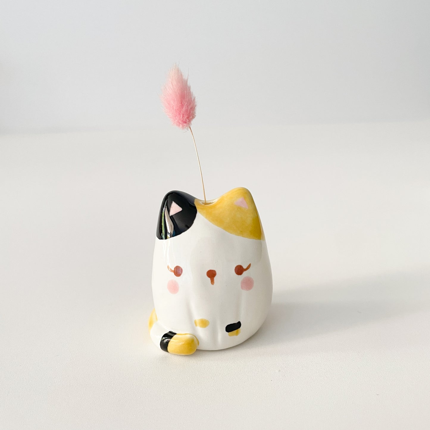 Calico Cat Mini Vase