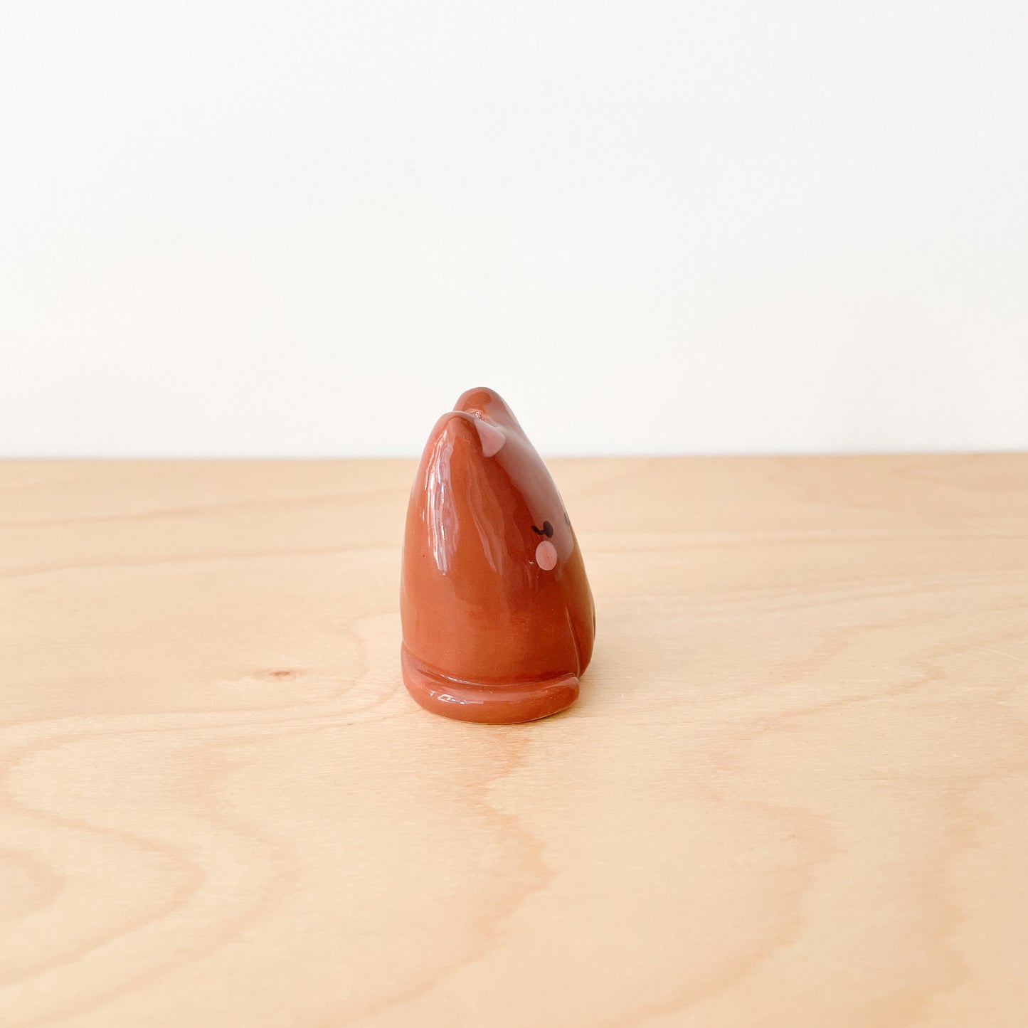 Dark Brown Cat Mini Vase