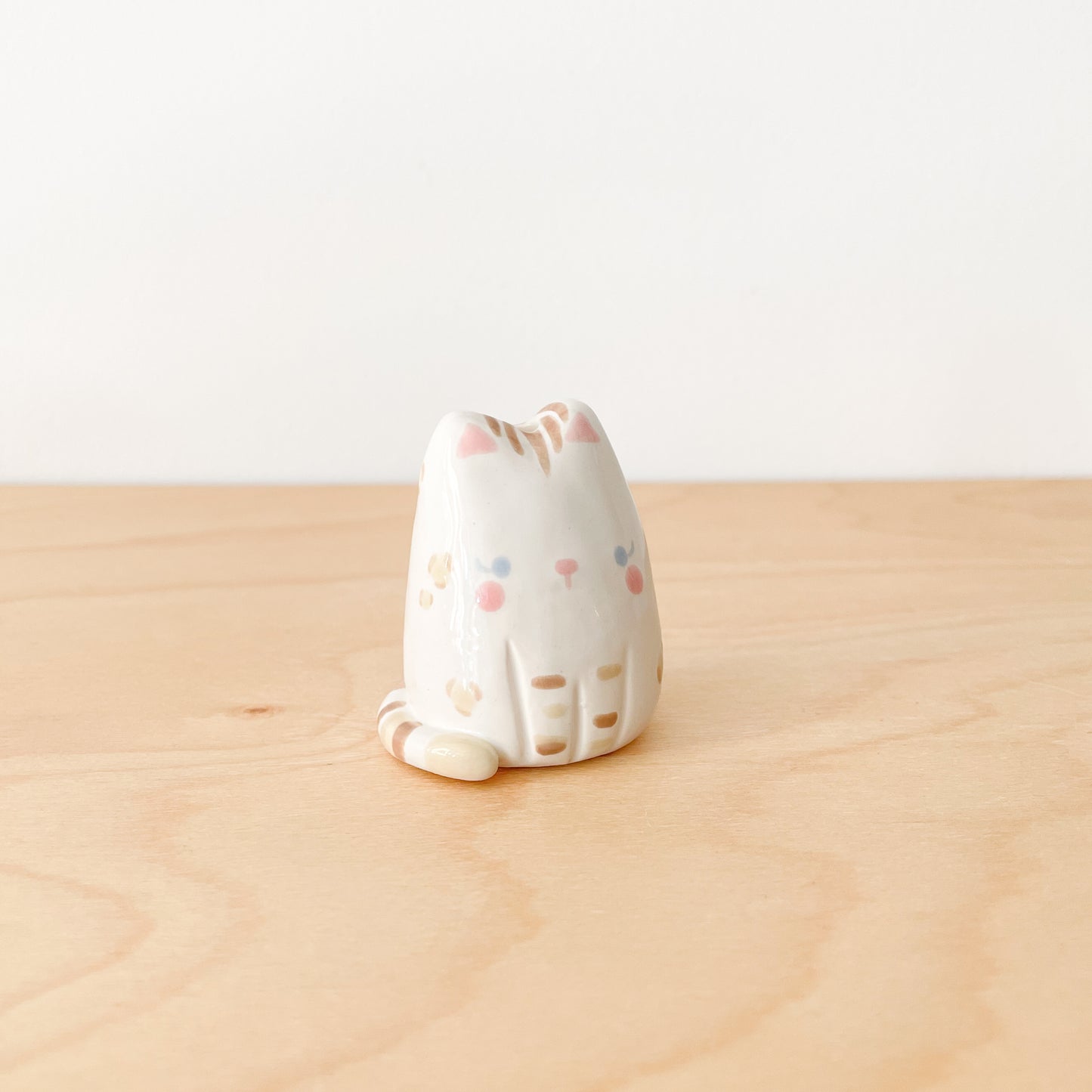 Snow Bengal Cat Mini Vase