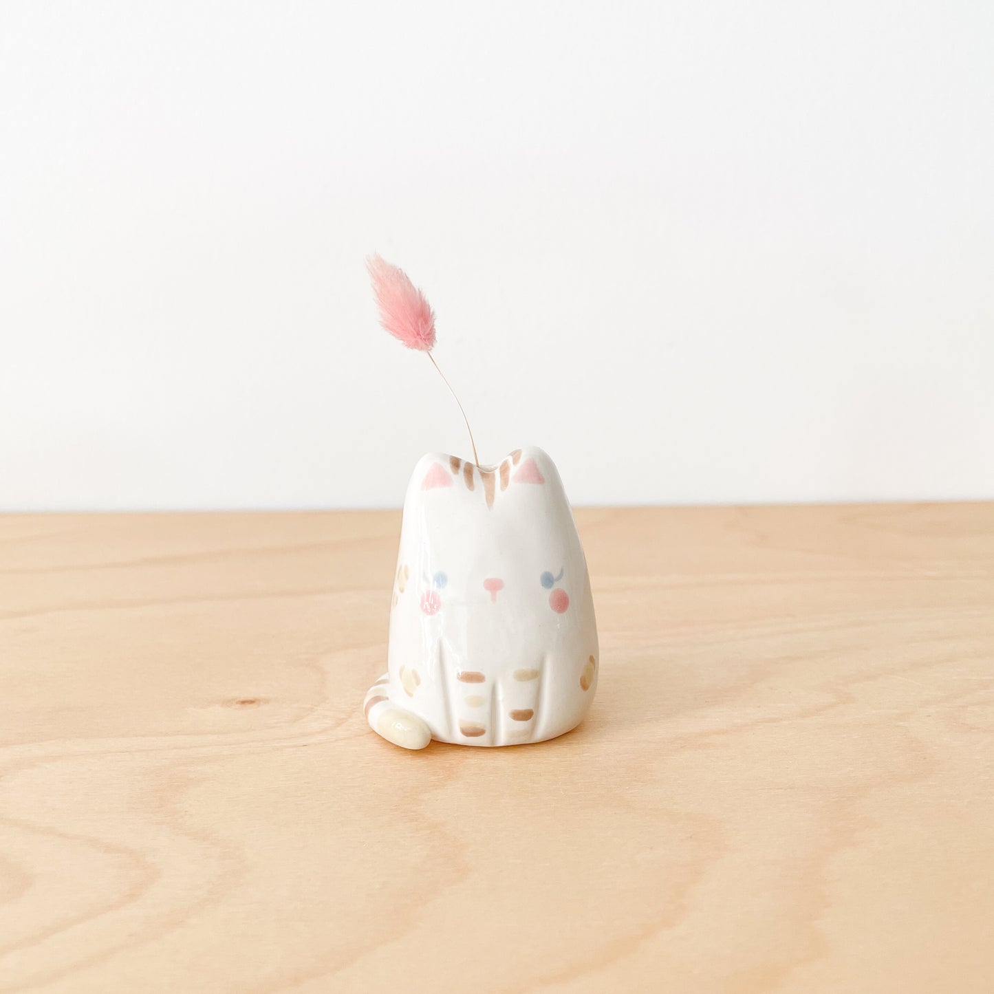Snow Bengal Cat Mini Vase