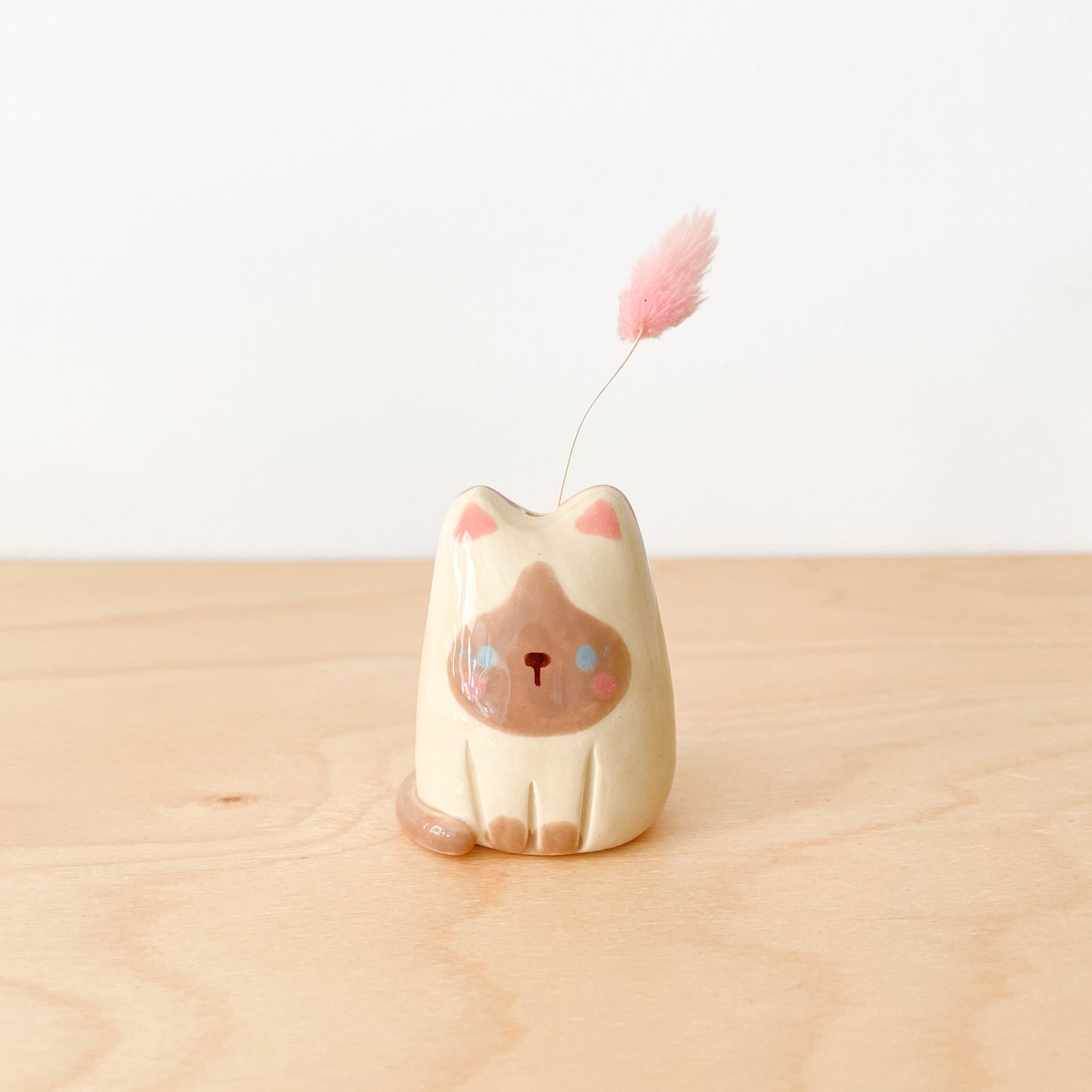Siamese Cat Mini Vase - Design #2
