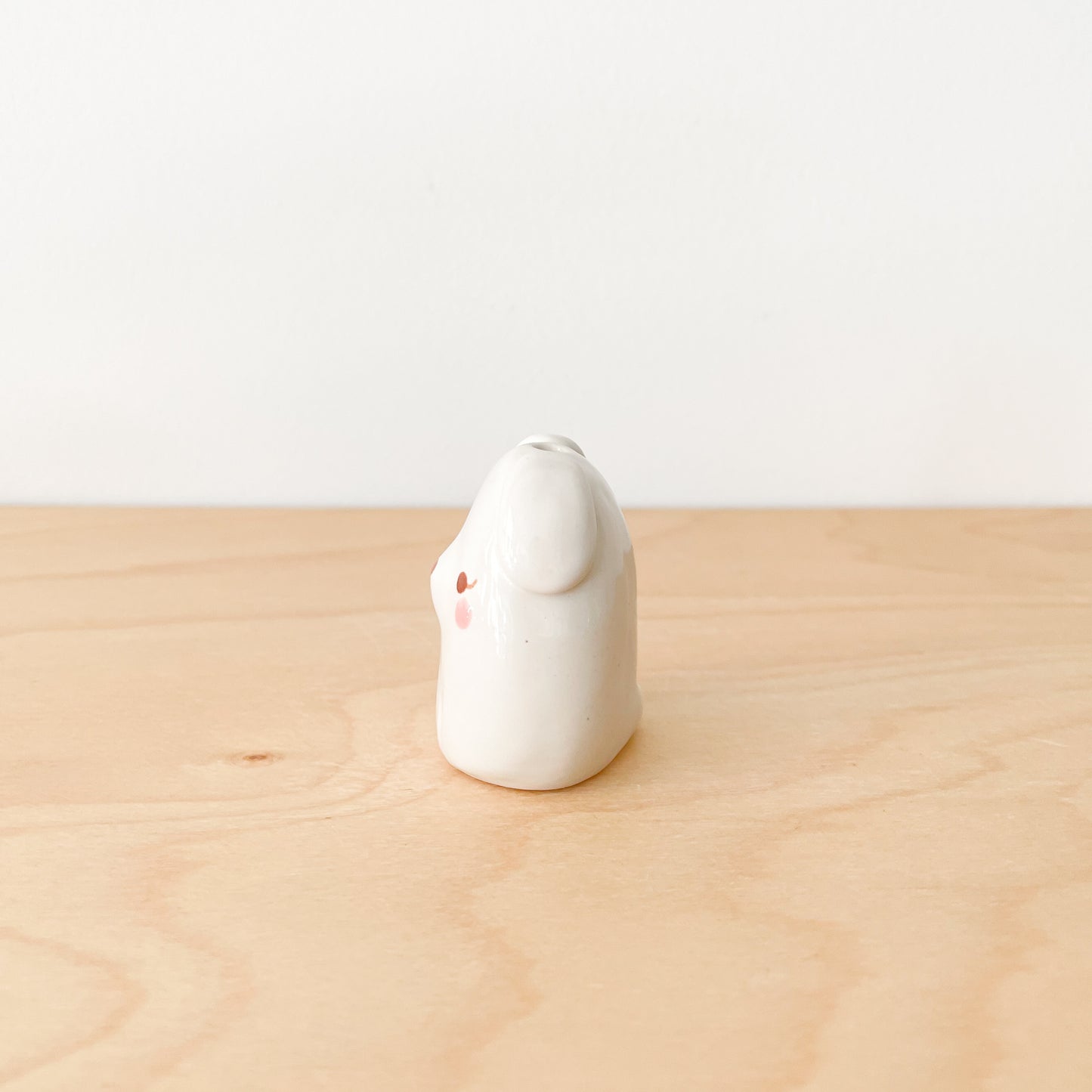 White Dog Mini Vase
