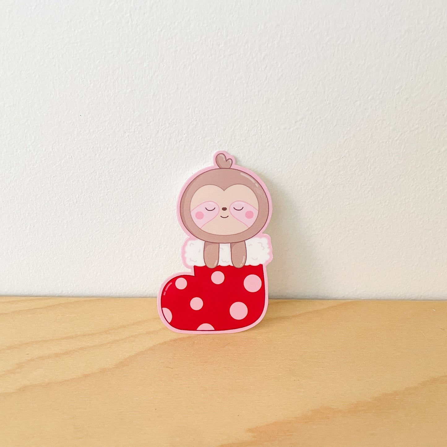 Slothy Xmas Stocking Sticker