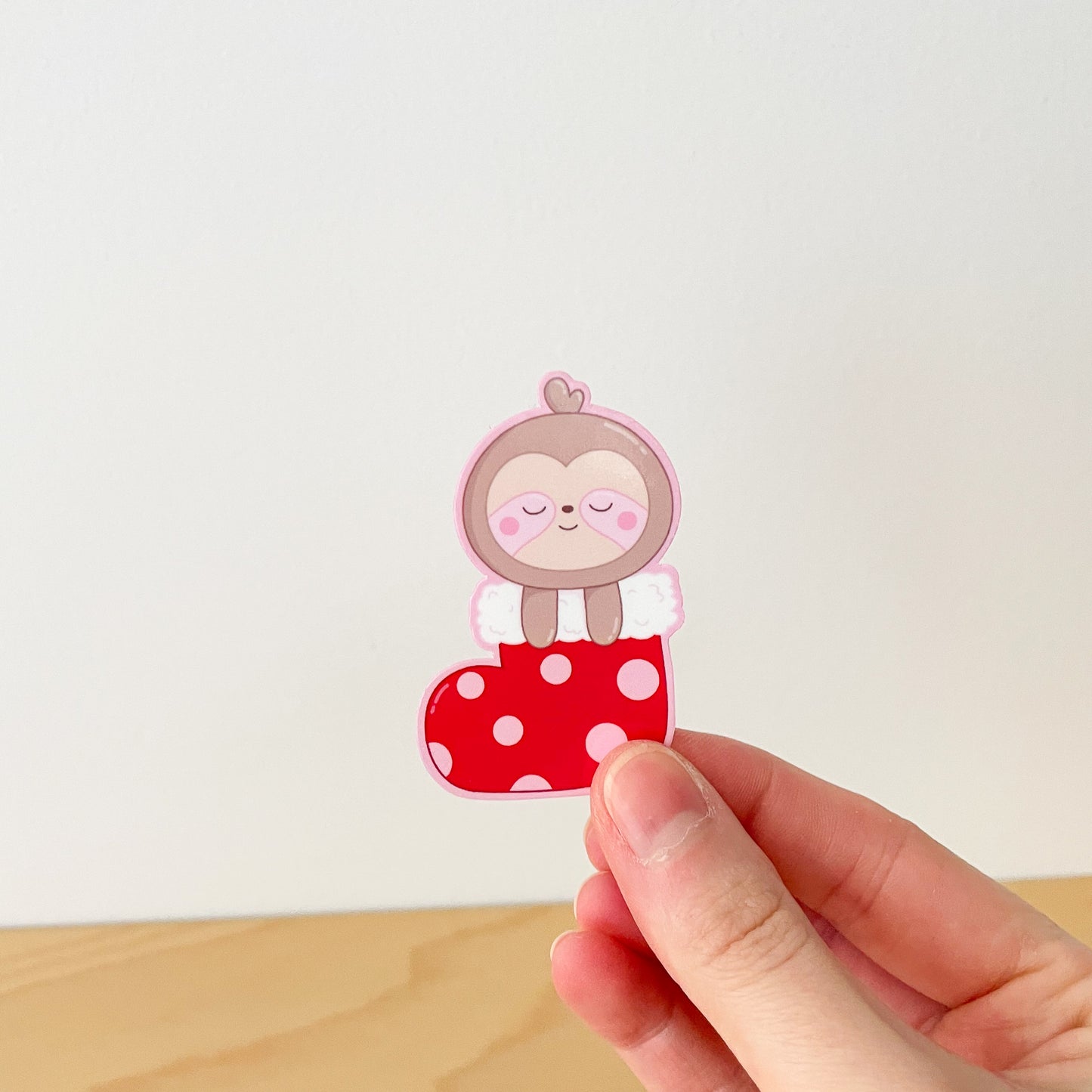 Slothy Xmas Stocking Sticker