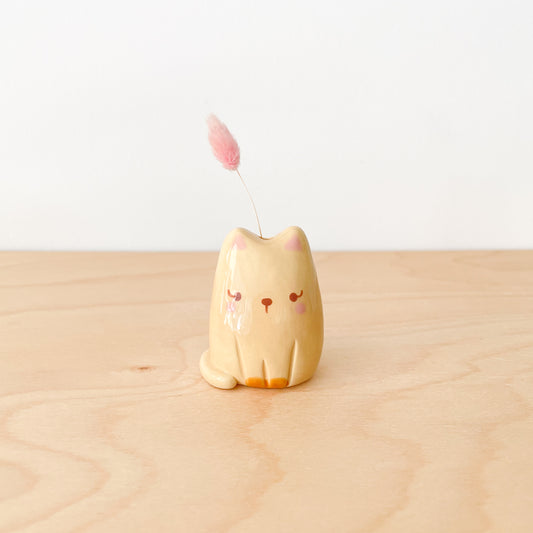 Caramel Cat Mini Vase