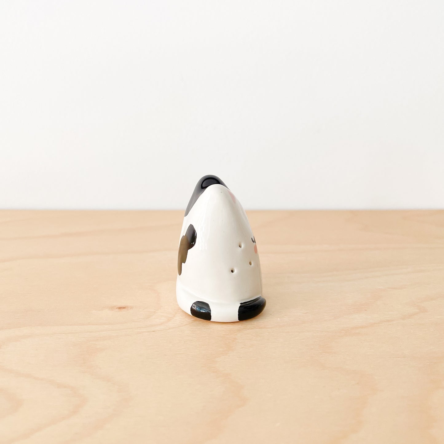 Black Spotty Whisker Cat Mini Vase