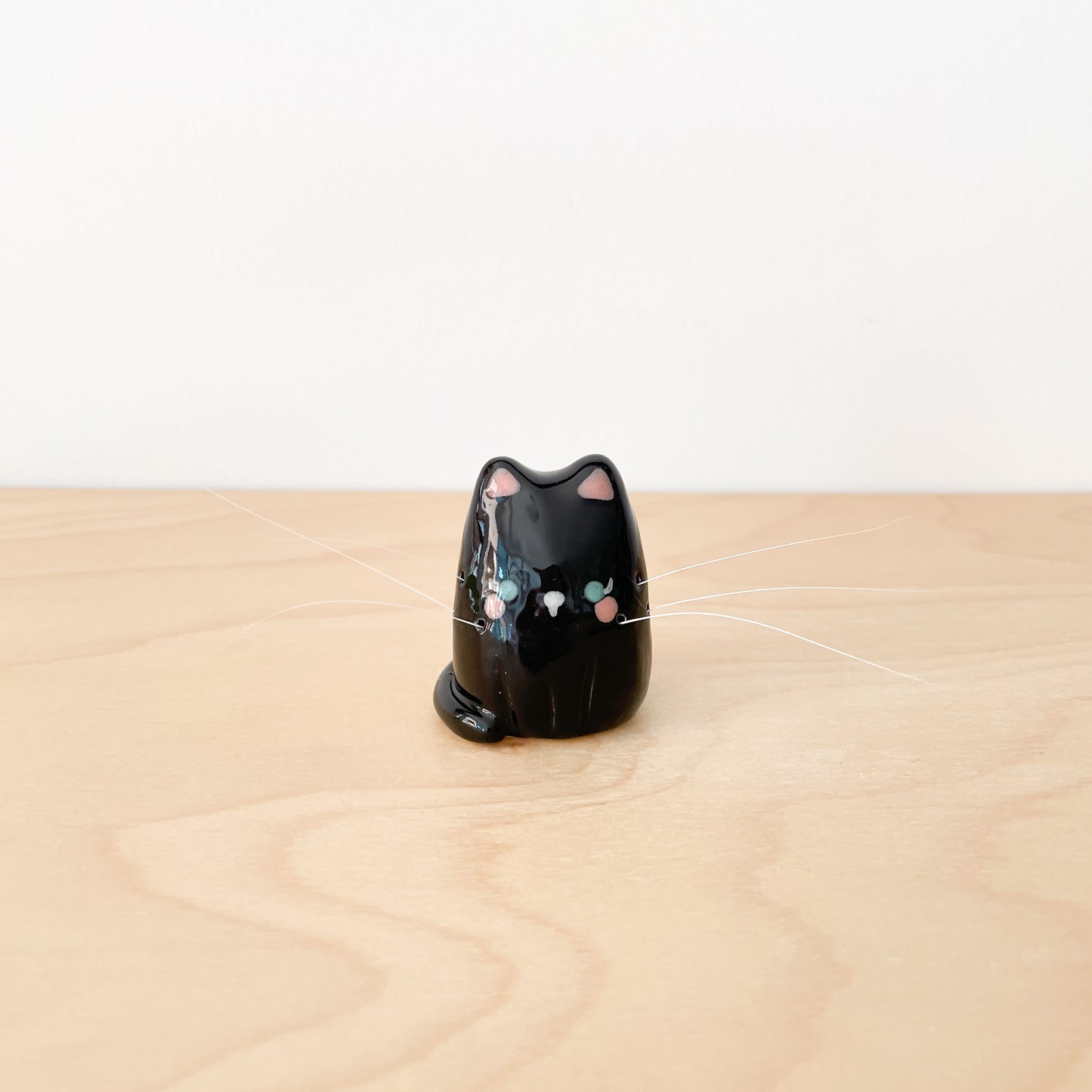 Black Whisker Cat Mini Vase