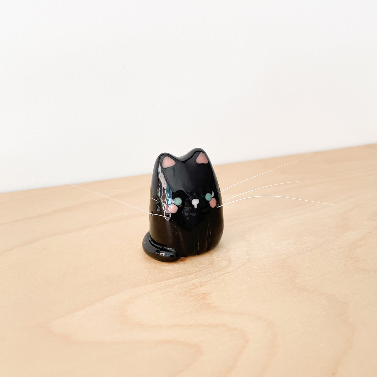 Black Whisker Cat Mini Vase