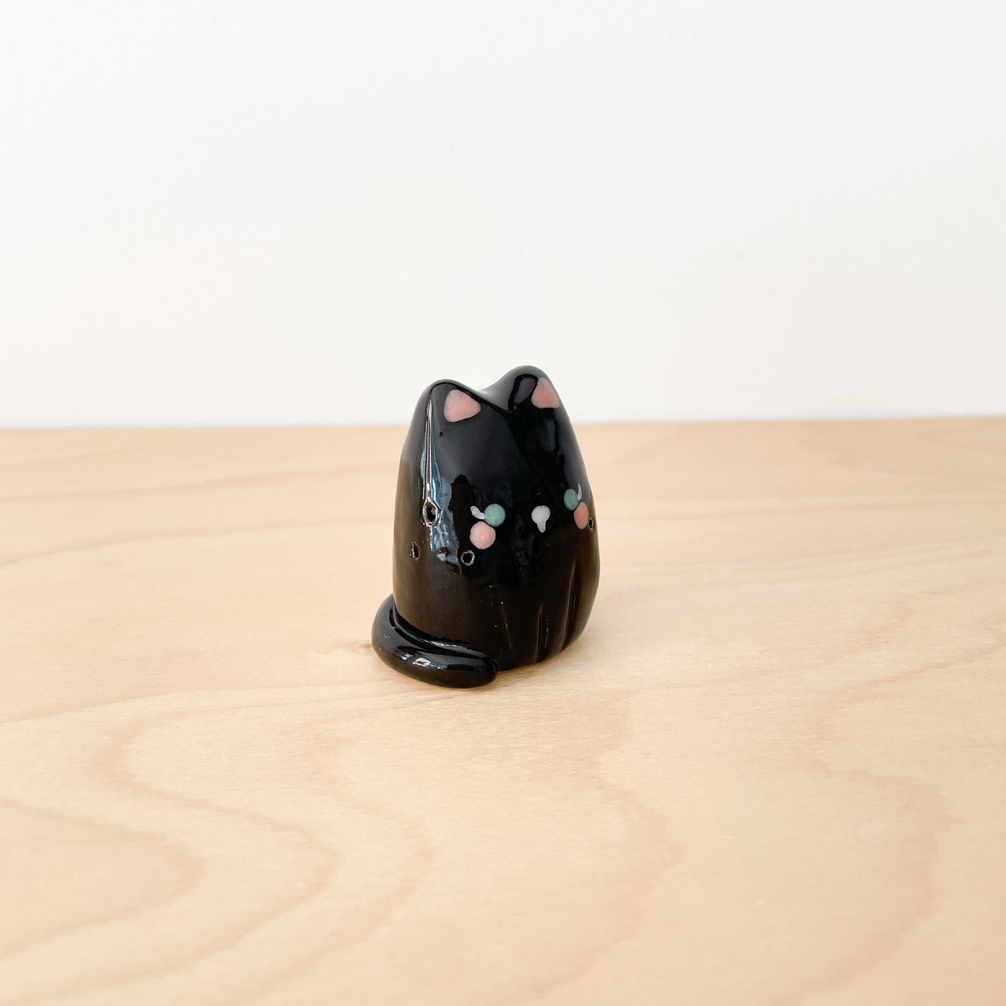 Black Whisker Cat Mini Vase