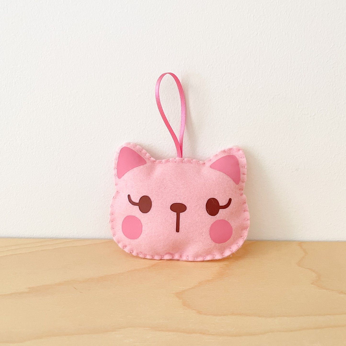 Pink Cat Felt Ornament