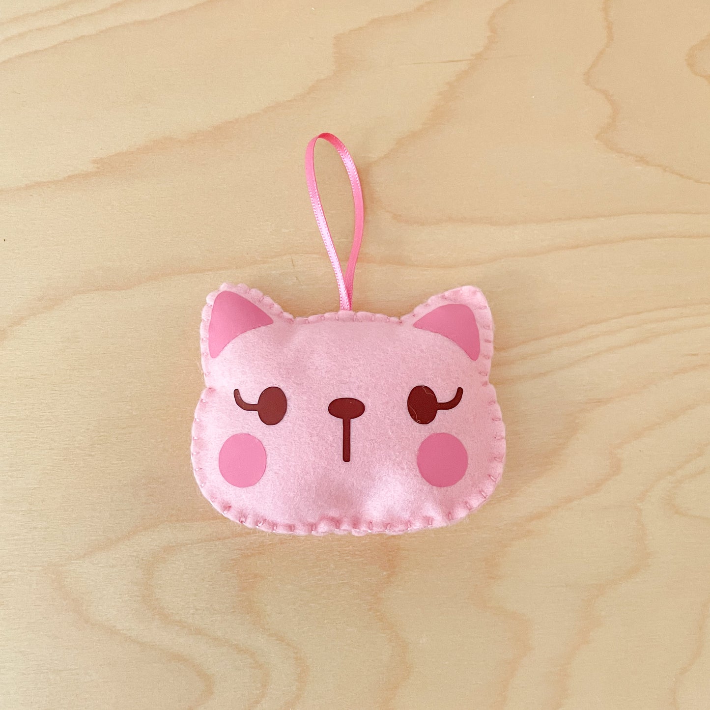 Pink Cat Felt Ornament