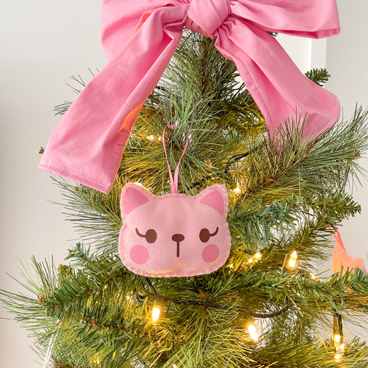 Pink Cat Felt Ornament
