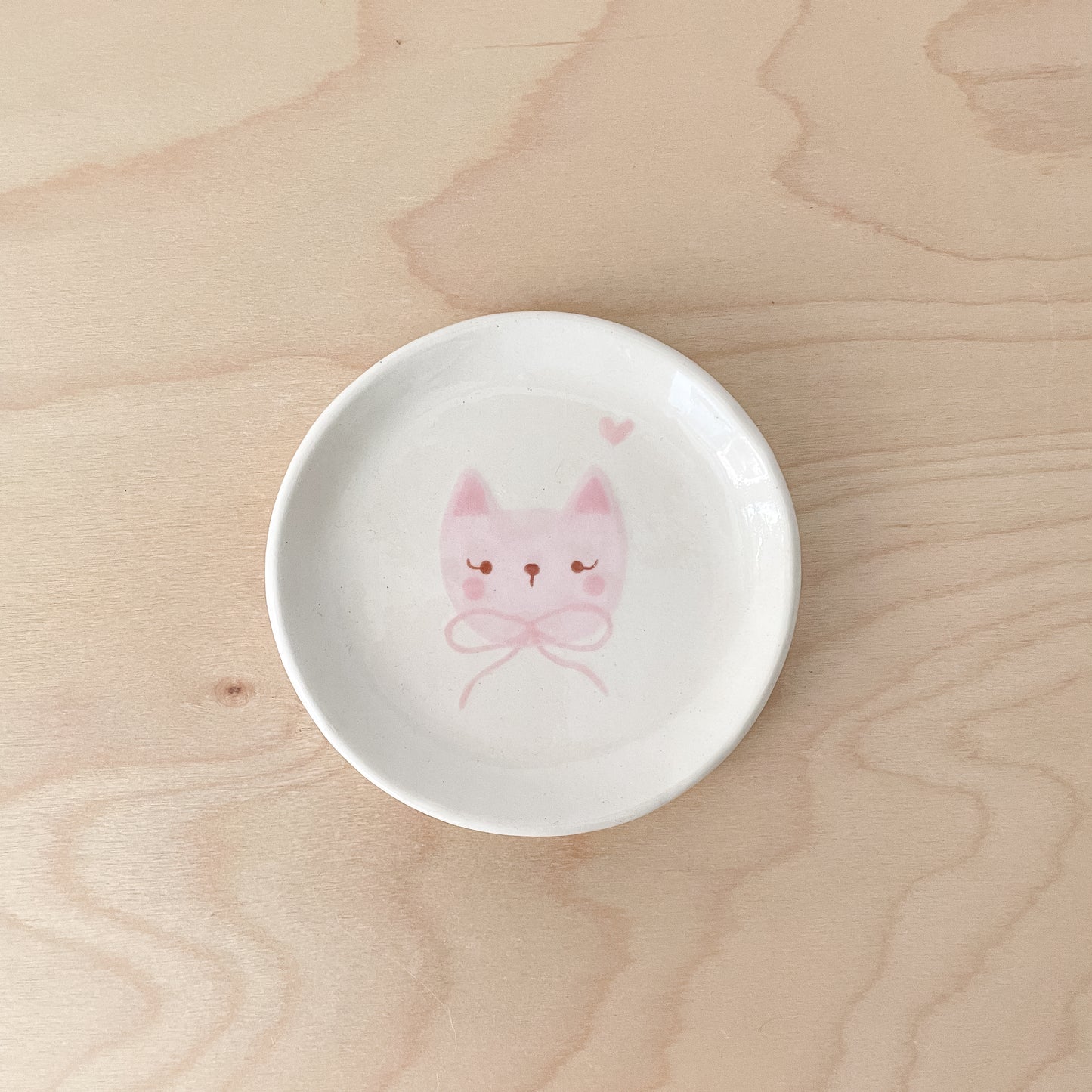 Pink Cat Trinket Dish