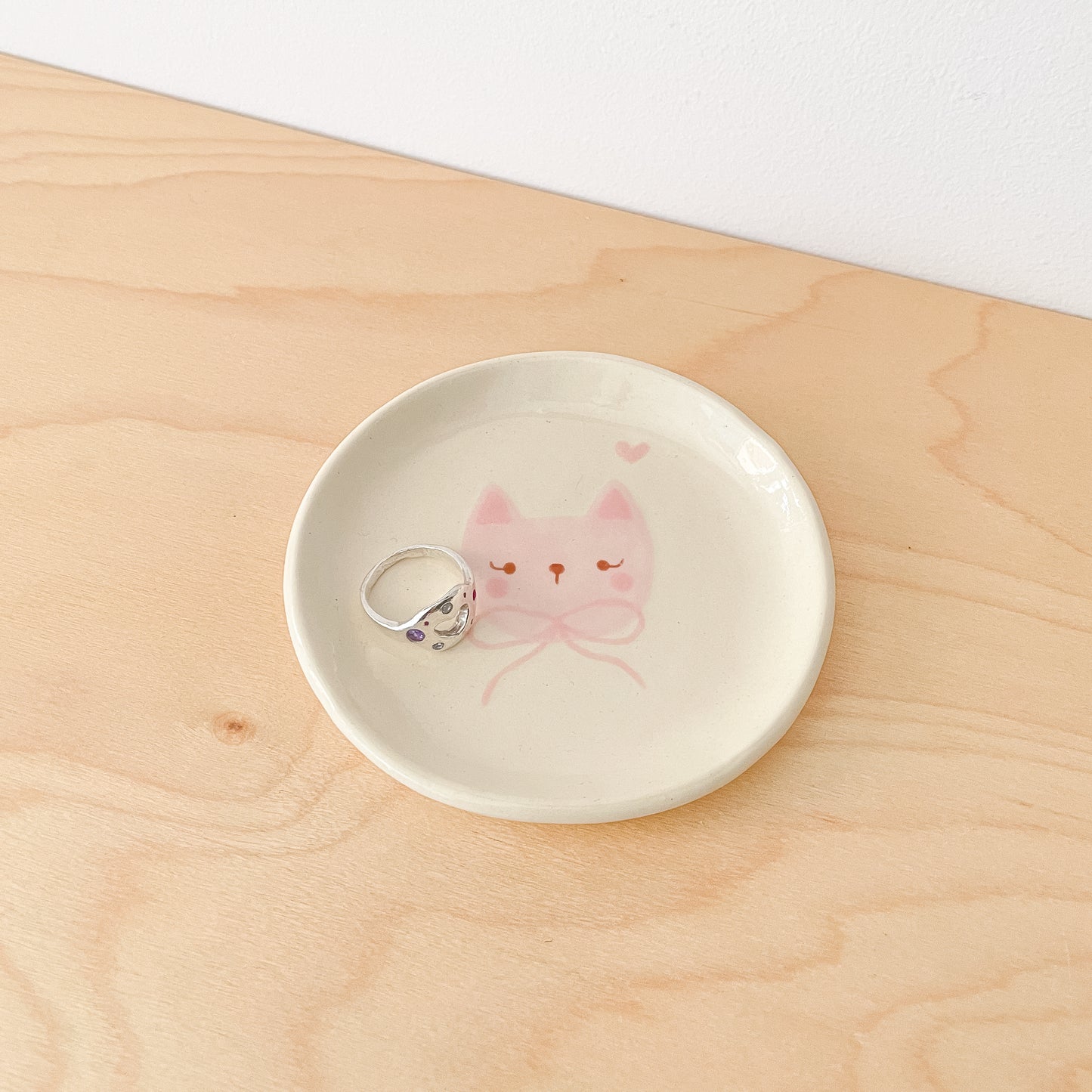 Pink Cat Trinket Dish
