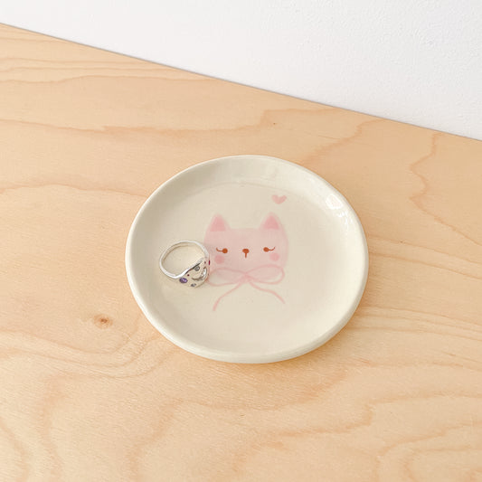 Pink Cat Trinket Dish