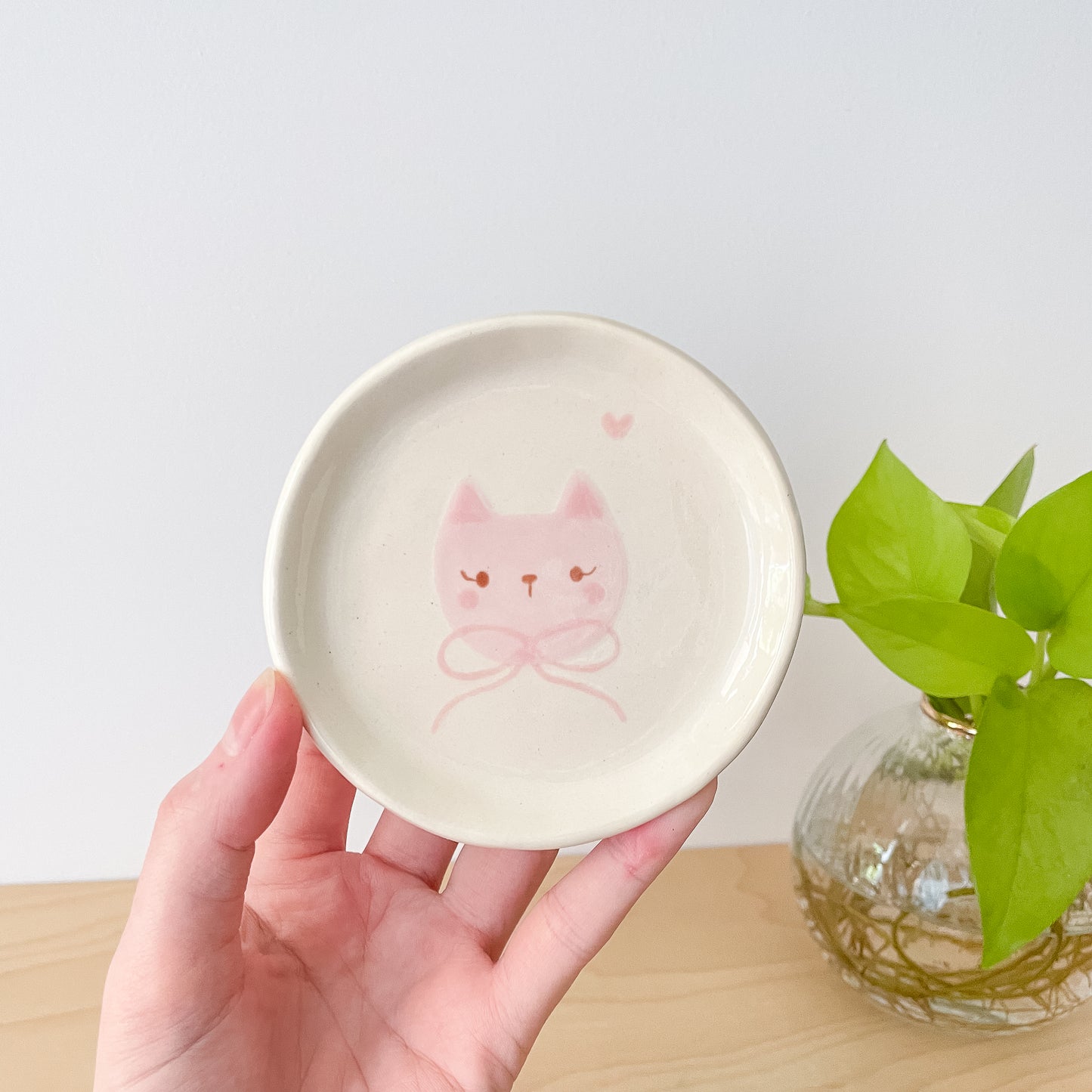 Pink Cat Trinket Dish