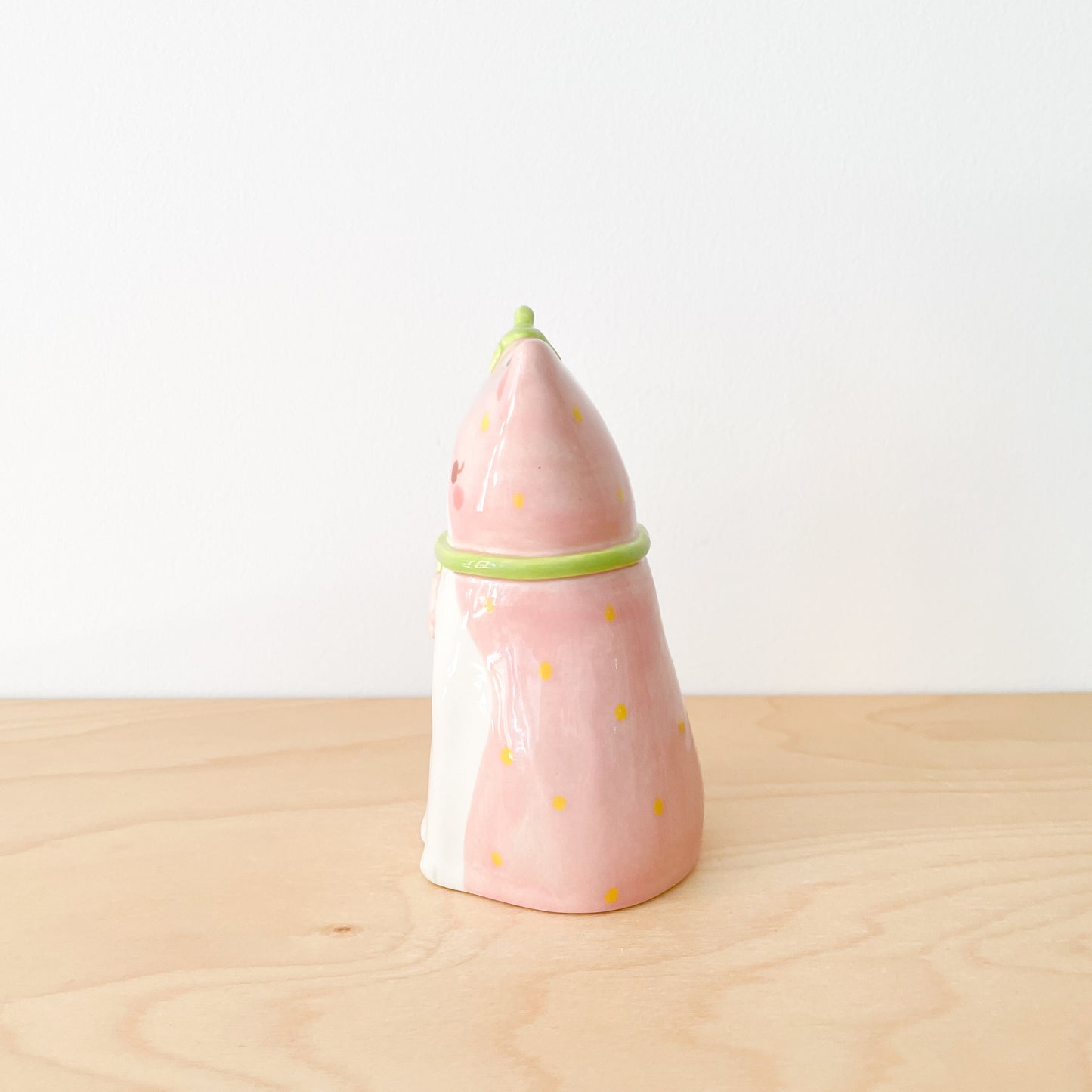 Strawberry Tuxedo Cat Vase
