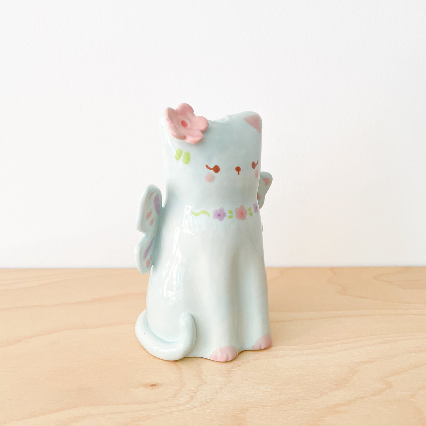 Blue Fairy Cat Vase