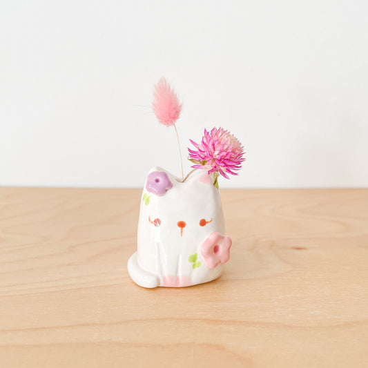 Blooming Cat Mini Vase