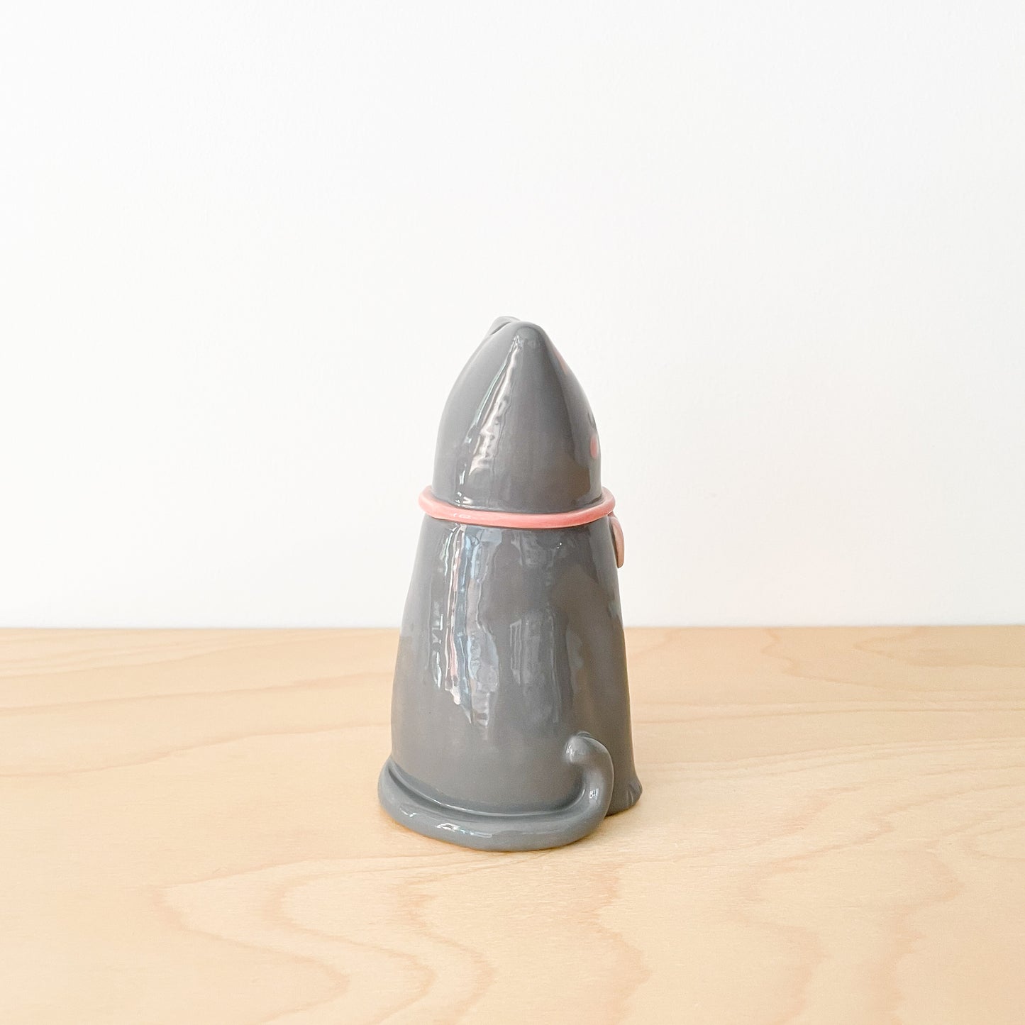 Dark Grey Cat Vase
