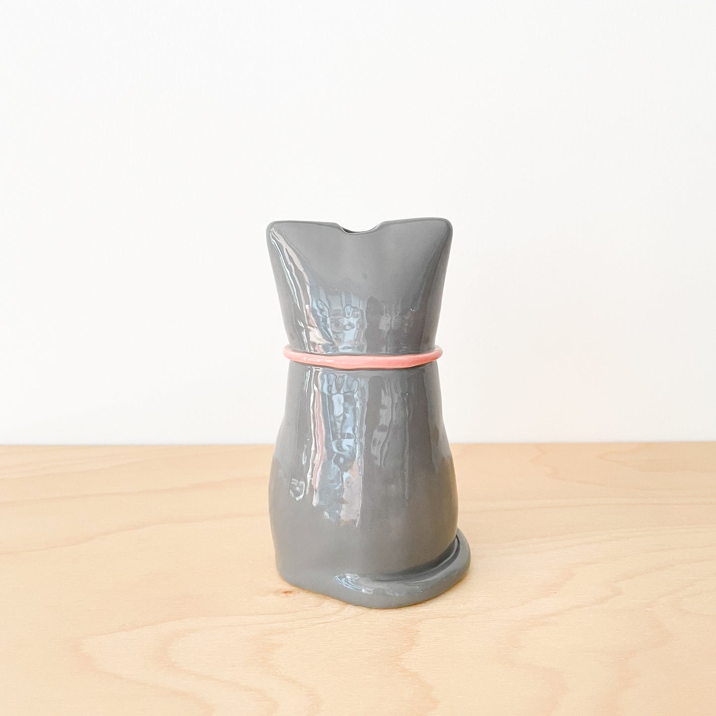 Dark Grey Cat Vase