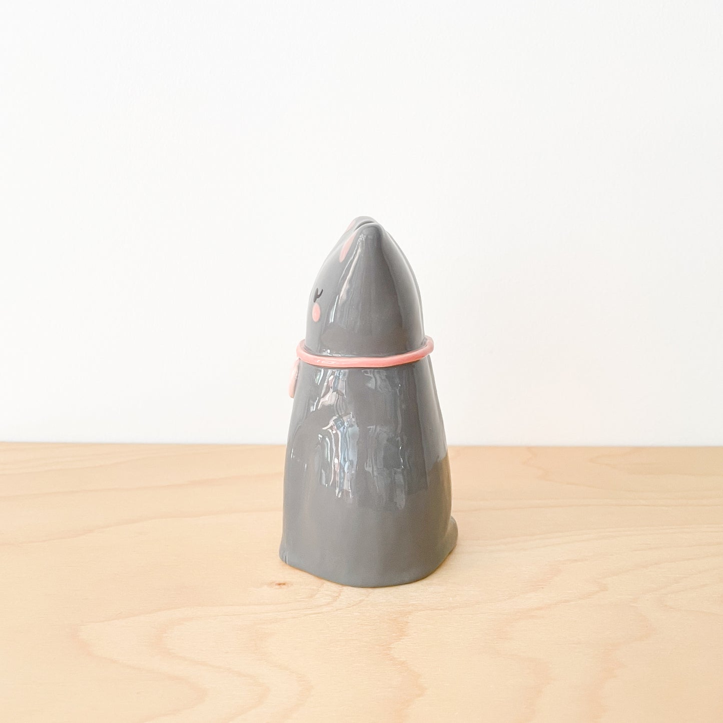 Dark Grey Cat Vase