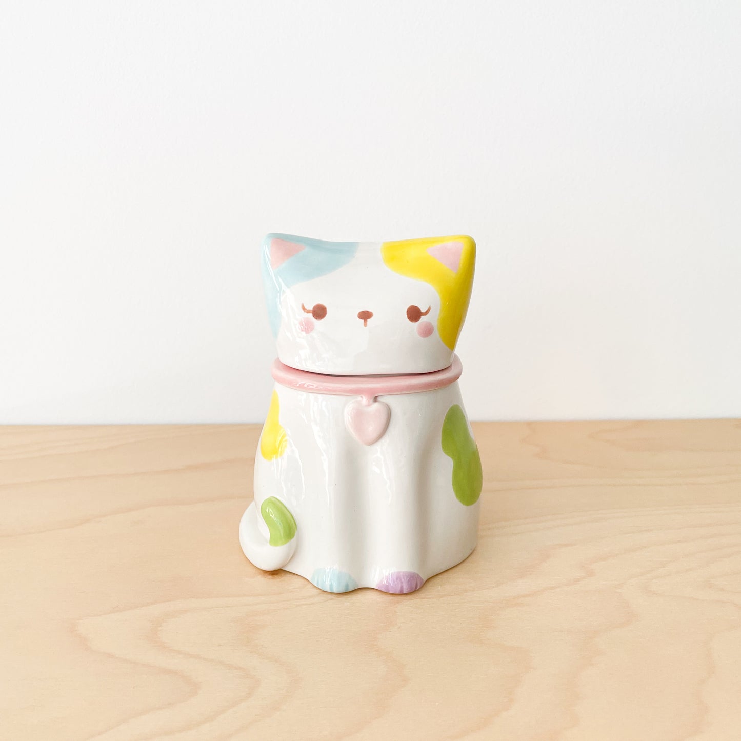 Spotty Rainbow Cat Jar