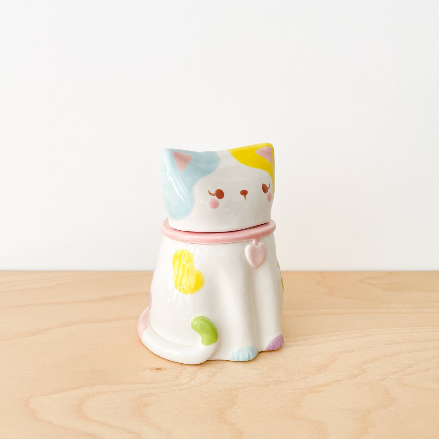 Spotty Rainbow Cat Jar