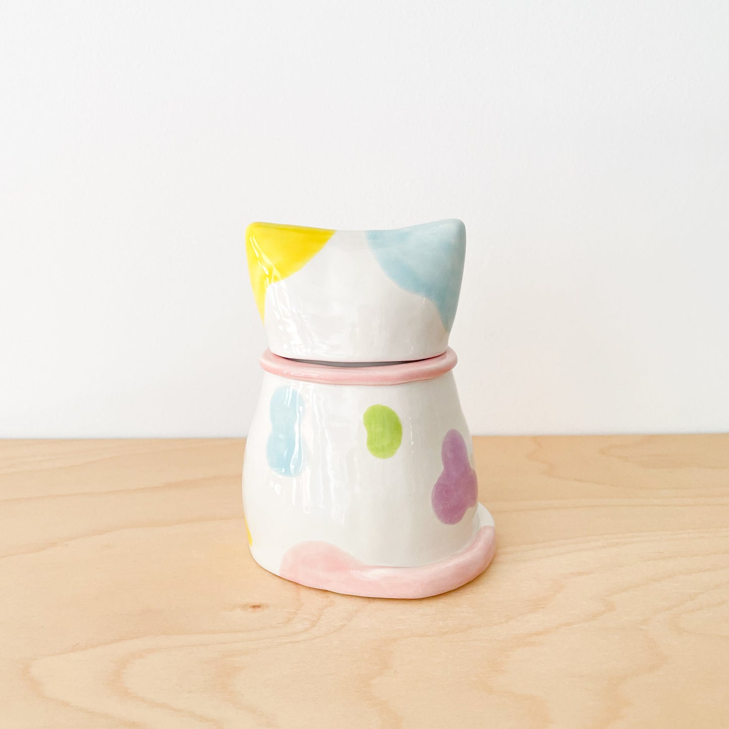 Spotty Rainbow Cat Jar