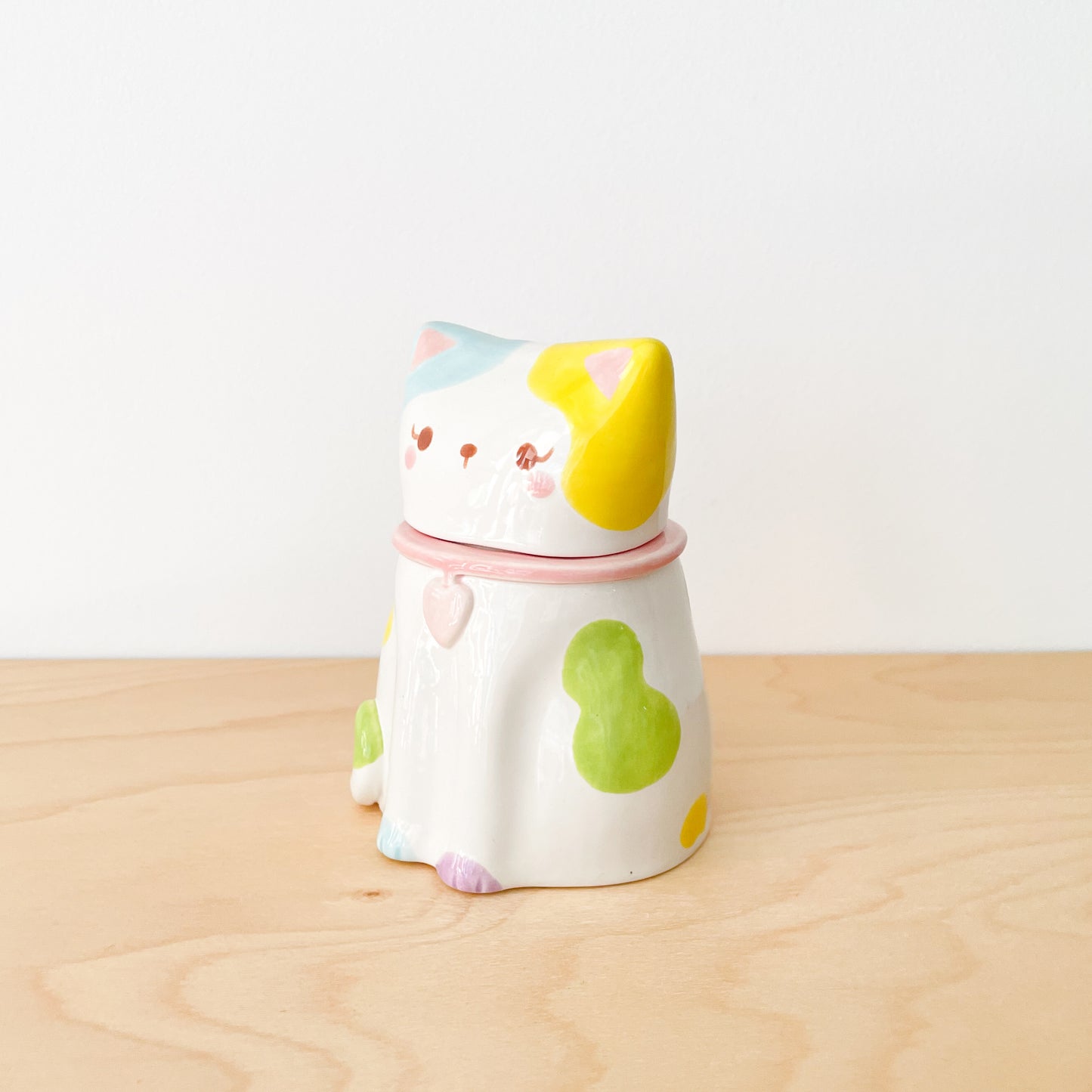 Spotty Rainbow Cat Jar
