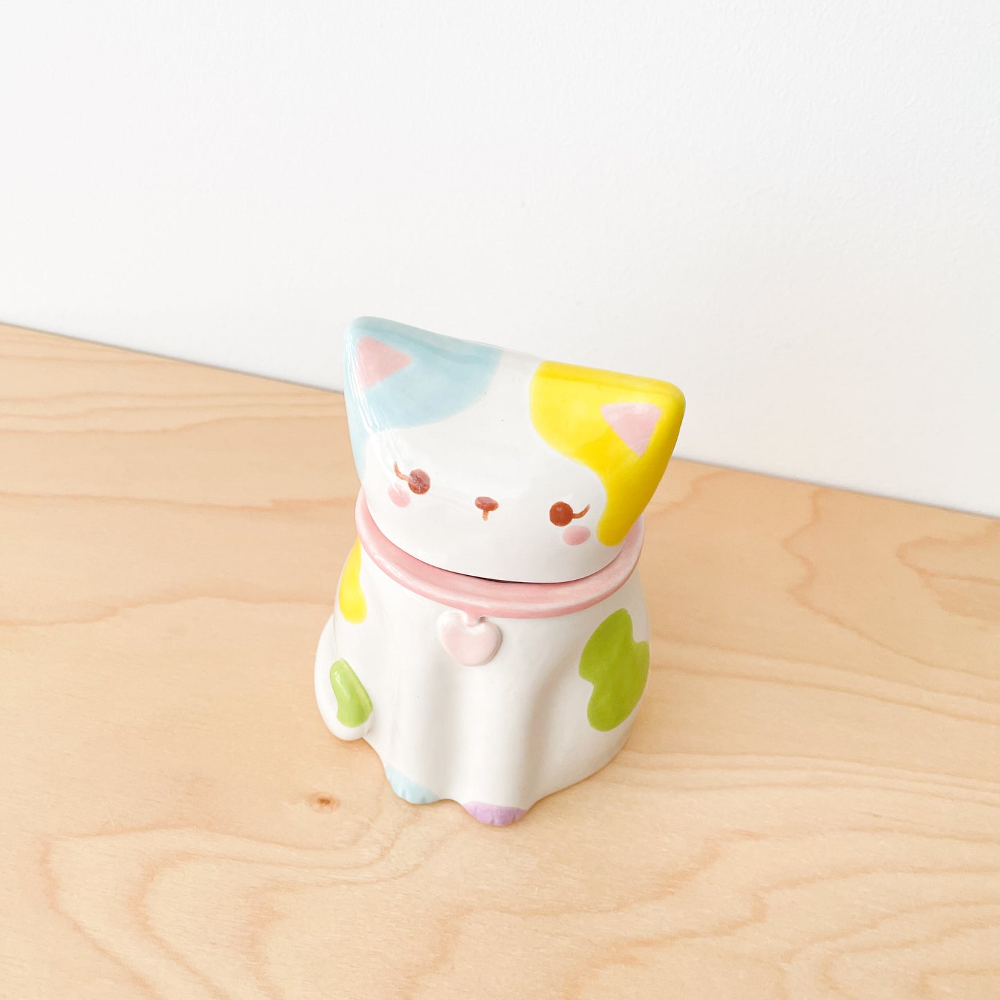 Spotty Rainbow Cat Jar