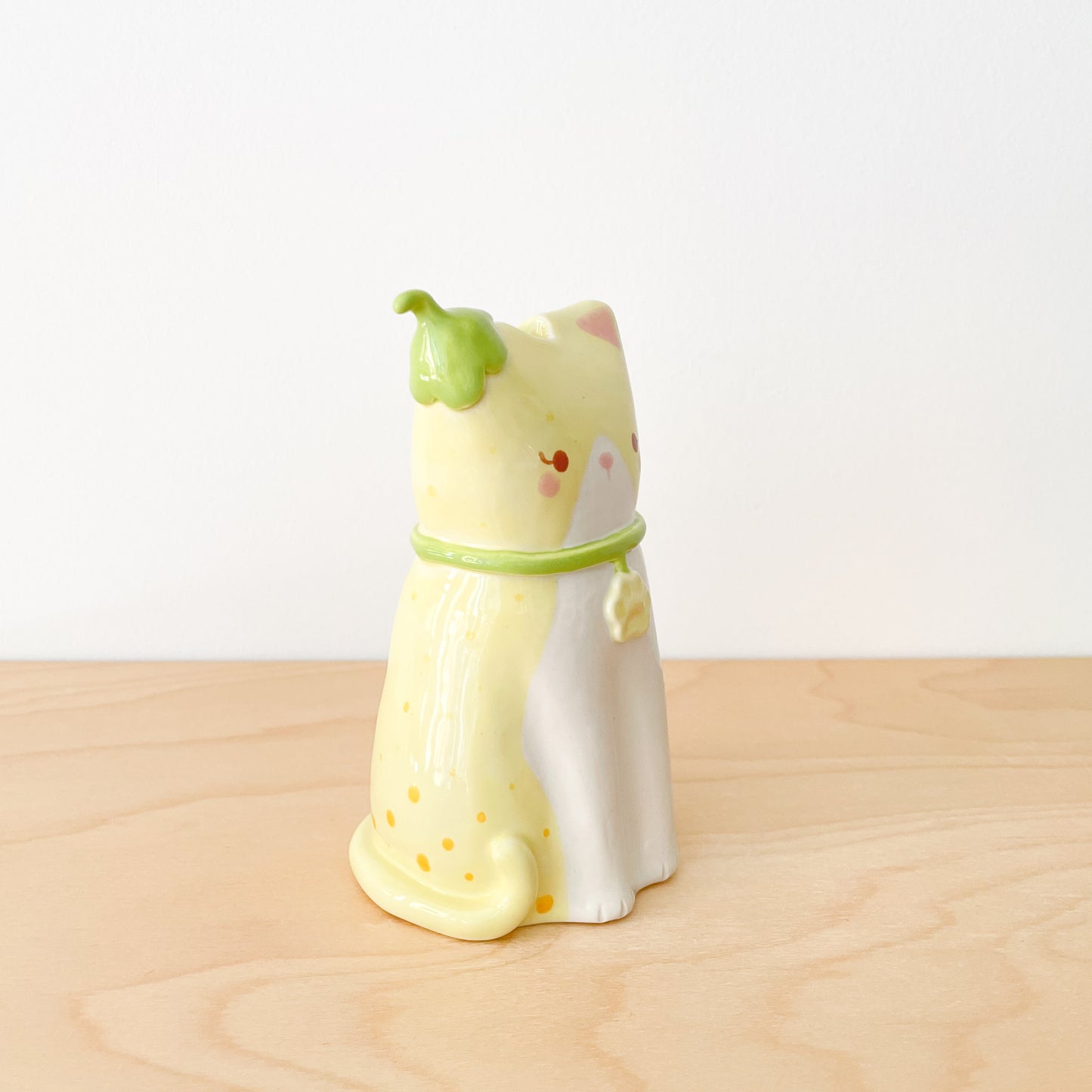 Lemon Tuxedo Cat Vase