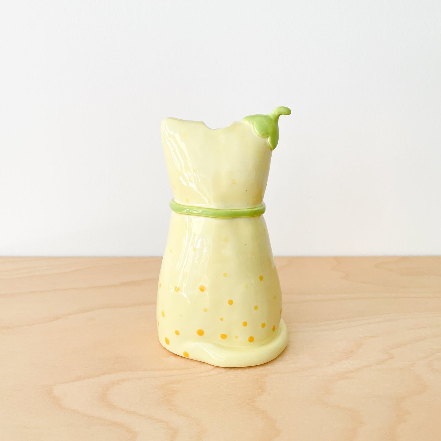Lemon Tuxedo Cat Vase