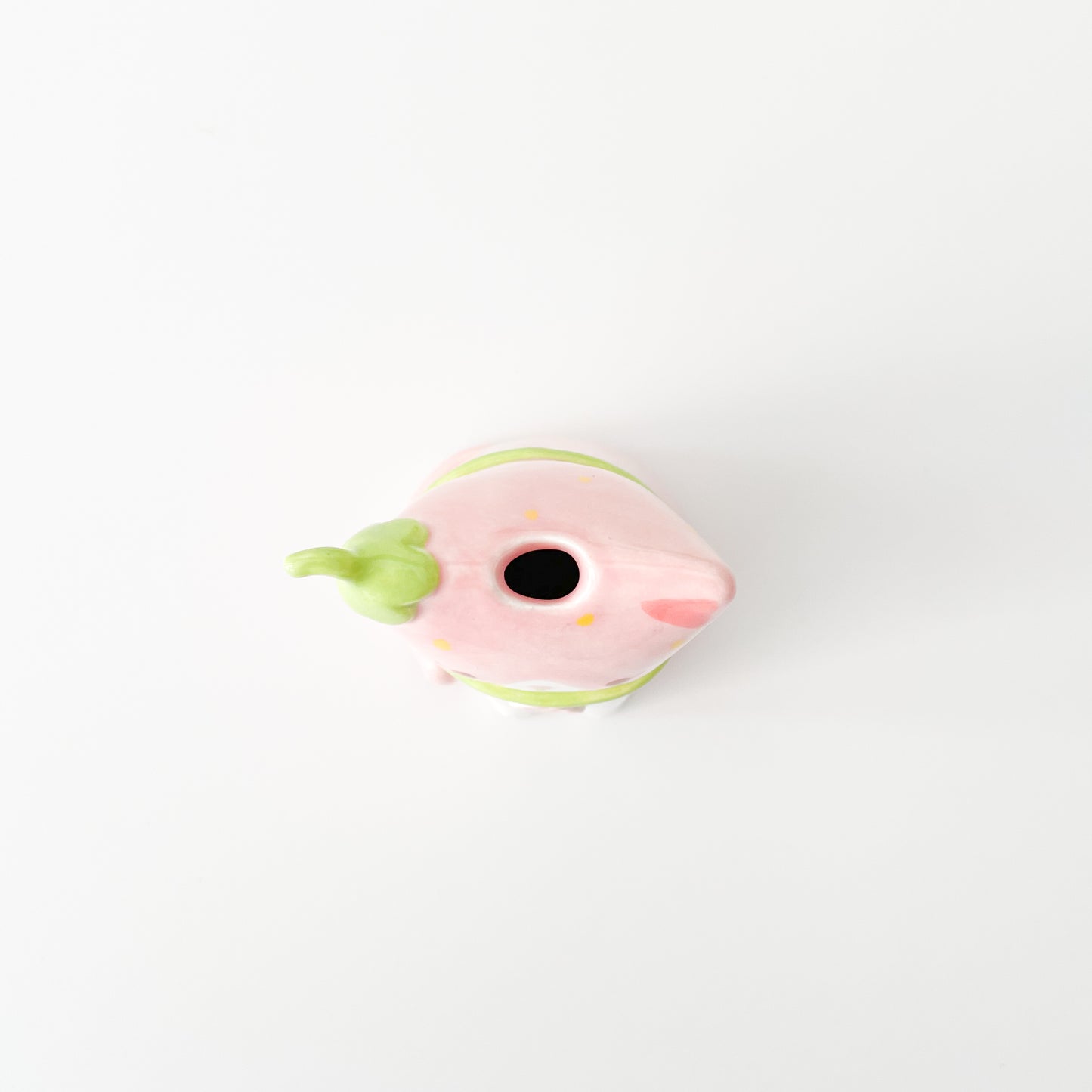 Strawberry Tuxedo Cat Vase