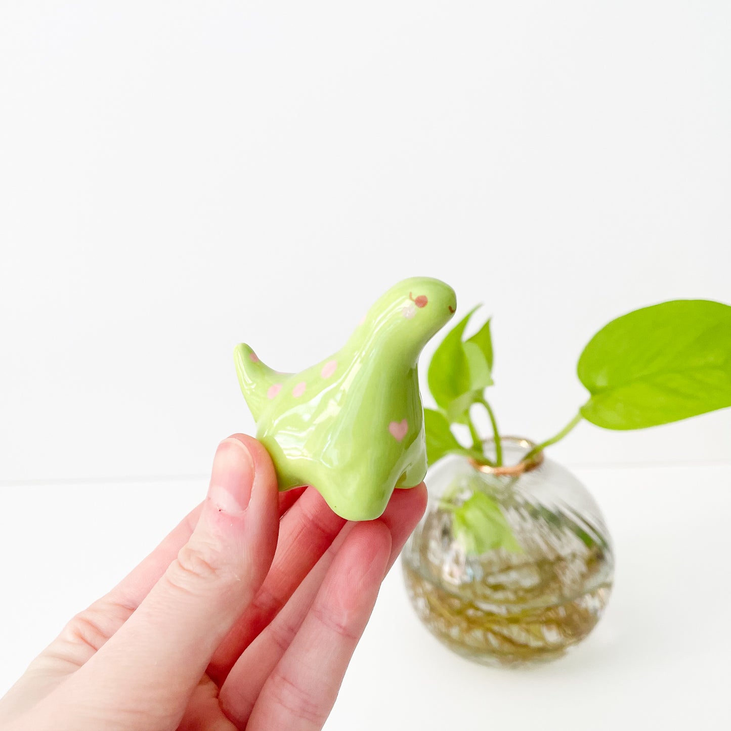 Green Dinosaur Mini Vase